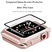 Wolait Compatible With Apple Watch Case 42mm,Rugged Protective Case + Tempered Glass Screen Protector for Series 3,Series2,Series1,Rose Gold
