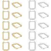 UNICRAFTALE 10 Pairs 2 Colors Huggie Hoop Earrings 20.5mm Rectangle Endless Hoop Earrings Stainless Steel Huggie Earring Small Sleeper Piercing Earring for DIY Jewelry Making