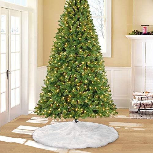 JOYIN 48” Faux Fur Christmas Tree Skirt for Holiday Tree Decorations