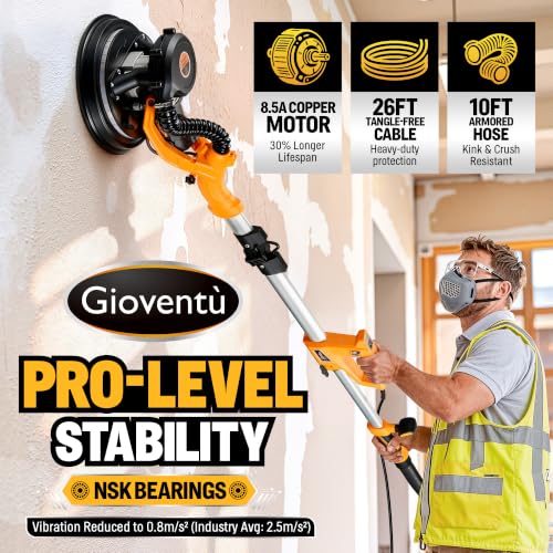 Dustless Electric Drywall Vacuum Sander, 950W 8.5A for Ceiling/Wall photo 11
