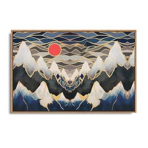 Framed Home Artwork Abstract Mountain Nature Scenery for...