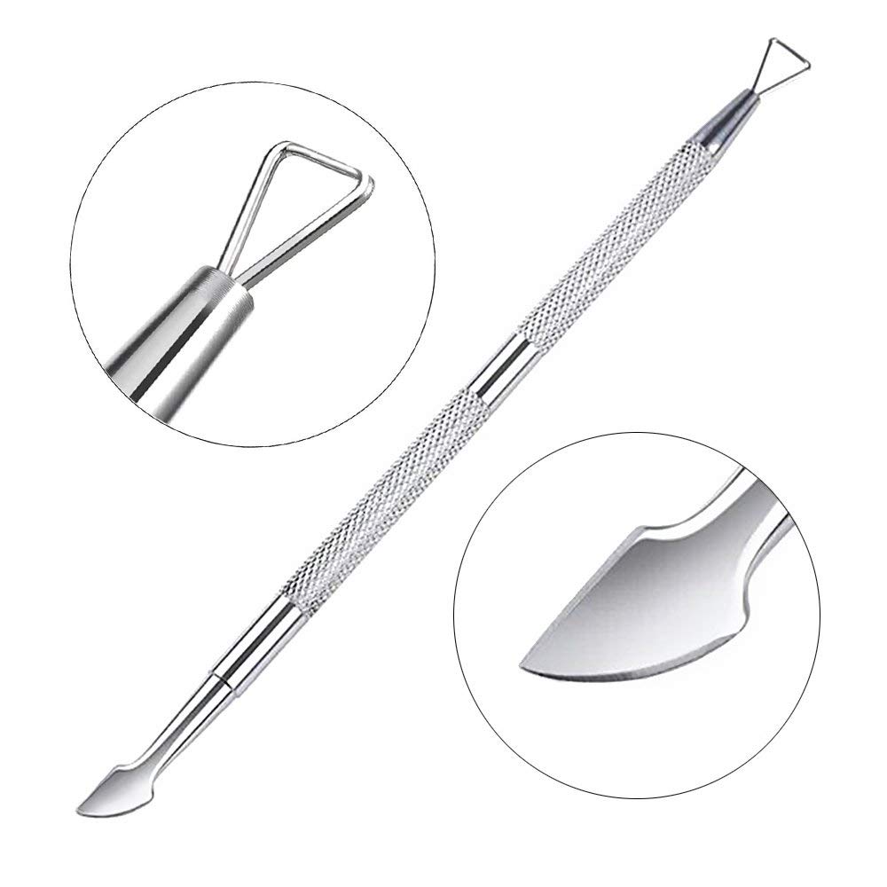 Cuticle Pusher and Cutter - Nail Polish Remover - Stainless Steel Manicure Tool Set -Gel Nail Polish Peeler and Scraper - Nail Care Stick - Pedicure Kit for Fingernail and Toenail: Beauty