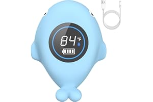 BABYELF Baby Thermometer for Infants - Rechargeable Digital Water Thermometer Safety with Temperature Warning, Floating Bathtub Toy for Newborns