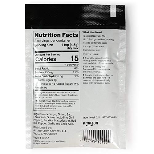 AMAZON GROCERY, SLOPPY JOES SEASONING MIX, 1.3 OZ (PREVIOUSLY HAPPY BELLY, PACKAGING MAY VARY)
