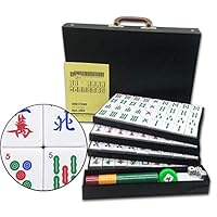 Mose Cafolo Chinese Mahjong X-Large 144 Numbered Melamine Tiles 1.6 Inch Large Tile with Black Carrying Travel Case Pro Complete Mahjong Game Set - (Mah Jong, Mahjongg, Mah-Jongg, Mah Jongg, Majiang)