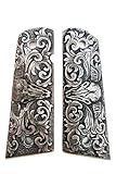 Aluminum Hand Engraved 1911 Grips Fit with S&W Colt Kimber Springfield Buffalo