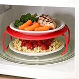 HS 1pc Microwave Plastic Plate Stacker Multifunction Time Saving Kitchen Tool