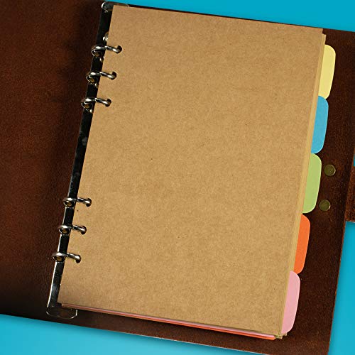 ANCICRAFT A5 Index Dividers 5-Tab for 6-Hole Binder 5-Color （2 Packs） - Thumbnail 3