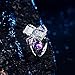 dnswez Statement Rings Multi -Color Change Crystal Ring 3D Birthstone Colorful 18k Gold Plated Cocktail Rings for Women