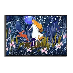 Framed Canvas Wall Art for Living Room, Bedroom Dreamland Theme Canvas Prints for Modern Home Decoration Ready to Hang - 16"x24" inches