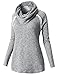 H2H Women's Long Sleeve Comfy Loose Fit Turtle Cowl Neck Knitted Sweater