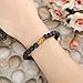 Top Plaza Jewelry - Black Lava Rock Beads Matte Agate Beads Elastic Energy Bracelet with 1 Red-Yellow Amber Bead (Lava/red Yellow Amber) …
