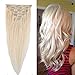 100% Remy Human Hair Clip in Extensions Grade AAAAA Natural Hair Full Head 7pcs 16clips Standard Weft Long Silky Straight for Women Fashion and Beauty (20