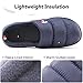 RockDove Men's Quilted Down Hardsole Slippers, Memory Foam Slip-On Camping Shoes, Navy, Size Large US 11-12