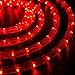 WYZworks 288LEDs, 25ft LED Outside Rope Lights, Waterproof Permanent Outdoor ETL Certified Connectable Clear Tube, Christmas Palm Tree Holiday Decorative Landscape Patio Accent Lighting - Red