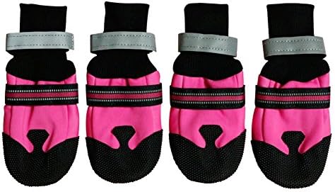 Dog Boots Waterproof Paw Protectors for Large Dogs (Pack of 4)