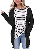 Dokotoo Womens Fashion Casual Ladies Winter Long Sleeve Open Front Cable Knit Sweater Loose Long Cardigan Coat Outerwear Black X-Large