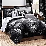 Bone Collector Comforter/Sham Set, Queen, Black/Grey