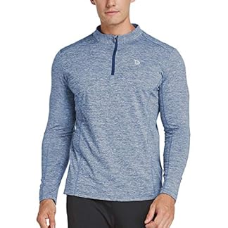 BALEAF Men’s 1/4 Zip Pullover Running Shirts Long Sleeved Tops Back Pocketed With Zipper Pocket - Recommended for all kinds of outdoor activities