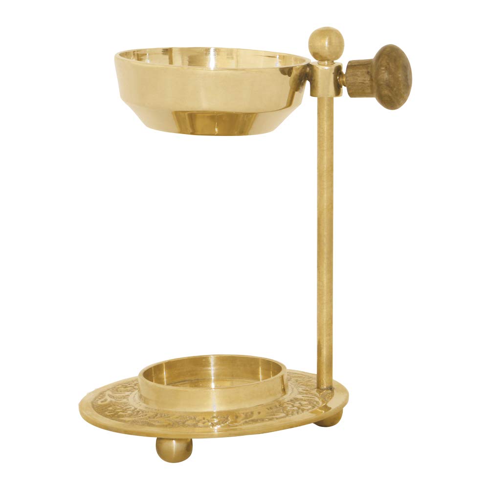 Oman Adjustable Golden Brass Incense Burner, H 10 cm, Sieve Ø: 5.5 cm