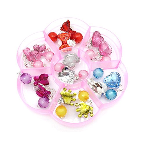 image for Lideemo Baby Girl Clip-on Earrings,7 Pairs Little Girl Kids Shiny Prin