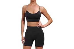 Ourgifts Workout Sets for Women 2 Piece Outfits Seamless High Waisted Workout Shorts Women with Sports Bra Sets Gym Clothes