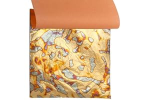 Variegated Gold Leaf Sheets - KINNO Multiple Types of Metal Leaf Papers with Patterns for Gilding Projects,Type 1 (25 Sheets Per Booklet)