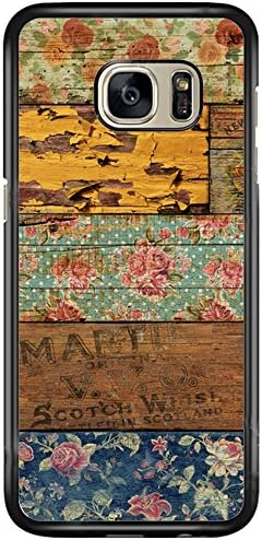 SEENPIN Galaxy S7 Case Flower Printed Wood [Shock Absorption] Case Cover for Samsung Galaxy S7