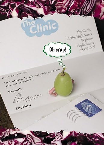 Violent Veg - Grape with Test Results - Greetings Card Blank Inside