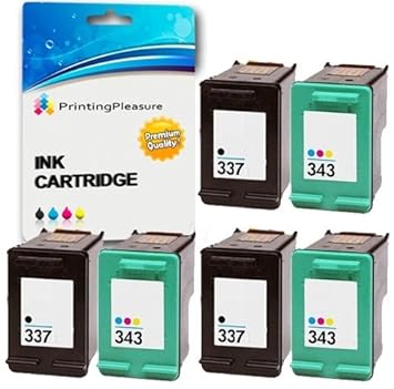 Printing Pleasure 6 Druckerpatronen für HP DeskJet D4160 5940 6980 Officejet 6300 6310 6313 6315 Photosmart 2500 2570 2573 C4