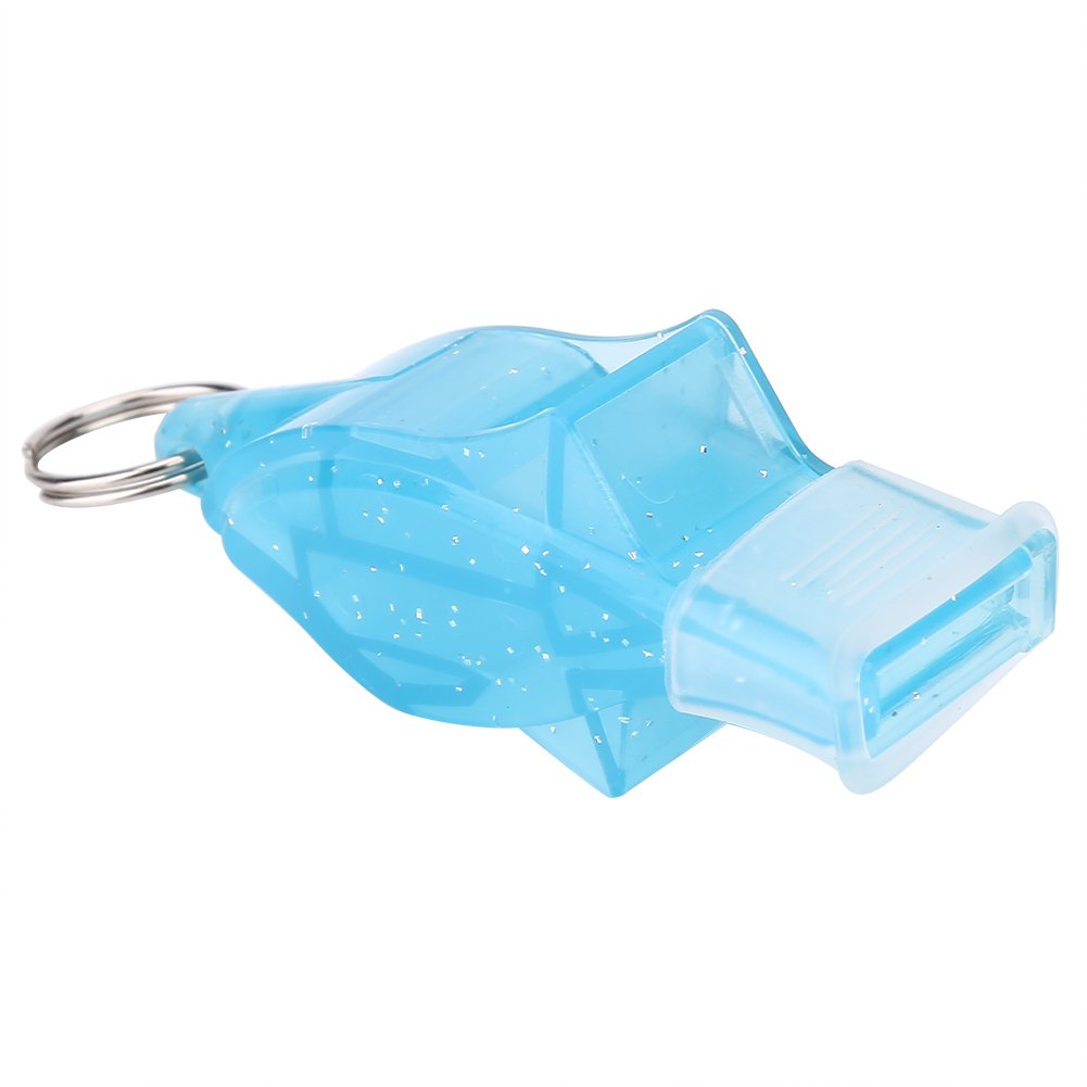 Alomejor Whistle 4 Colors Basketball Football Soccer Referee Emergency Survival Whistles with Lanyard Teeth Guard(Light Blue)