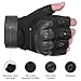 Ftiier Tactical Gloves Military Rubber Hard Knuckle Gloves Fingerless/Half Finger Outdoor Gloves for Cycling Motorcycle-M