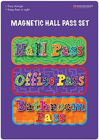 Dowling DO-735204BN Magnetic Hall Pass Set, 3 Piece Pack, 2 Packs/CT