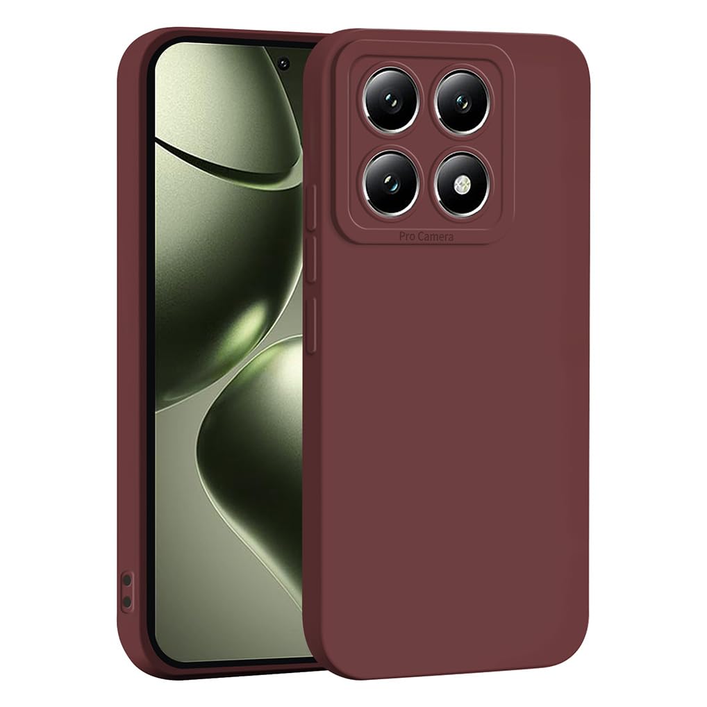 SEAHAI Case for Xiaomi 14T Pro 5G, Ultra Thin Premium Soft Silicone Phone Cover with Thickened Camera Protection Design, Shockproof TPU Bumper Fashion Case Cover - Wine Red