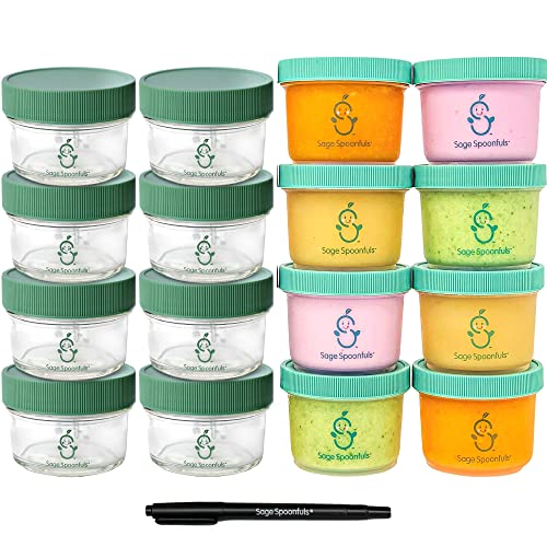 Sage Spoonfuls Baby Food Containers, 16-Pack, Ounce Reusable Baby Food  Jars with Airtight Lids, Plastic - Main Image