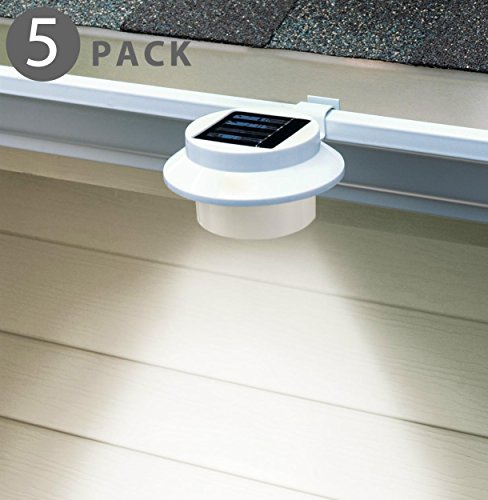 Solar LED Light – Sun Powered Energy Saving Night Utility Security Lamp Portable For Indoor Outdoor Any House Yard Gutter Fence Garden Garage Shed Walkways Stairs Anywhere Safety Lighting in White