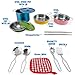 Liberty Imports Kids Play Kitchen Toys Pretend Cooking Multicolored Stainless Steel Pots and Pans Metal Kitchen Set with Utensils (13 Pieces)