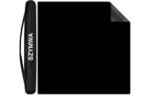 ALANGDUO Mahjong Mat with Black Carrying Bag, Anti Slip and Noise Reduction Table Cover for Mahjong, Poker, Card Games, Dominoes, Board Games, Slip Resistant Mat (Black)