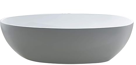 perfect-spa Freistehende Badewanne 'Rom' Wanne inkl. Ab- und Überlauf