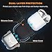 Lauzq Metal Airpods Case,Hard Case Cover Full Protective Skin Cover Shockproof Compatible Airpods 1&2 Charging Case(Not for Wireless Charging),Dual-Layer Silicone & Anti-Lost Keychain