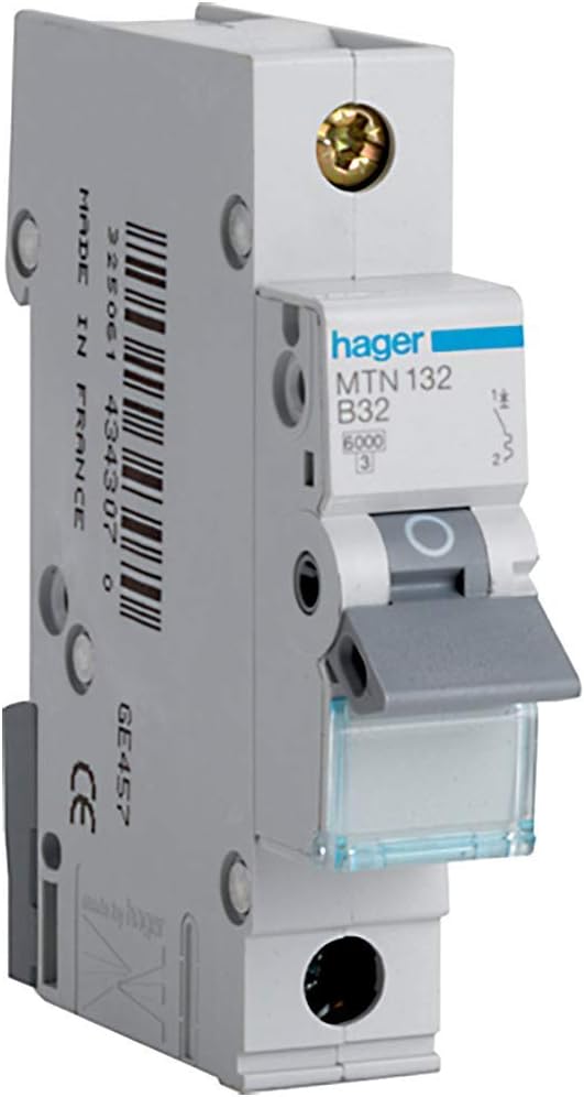 Hager MTN132 1 Pole MCB Type B 32A 6kA 1 Module