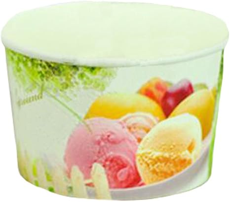 Amazon Co Jp Frozen Dessert Supplies 5オンス紙アイスクリームカップ使い捨て100カウント Full Of Fun Colors ホーム キッチン