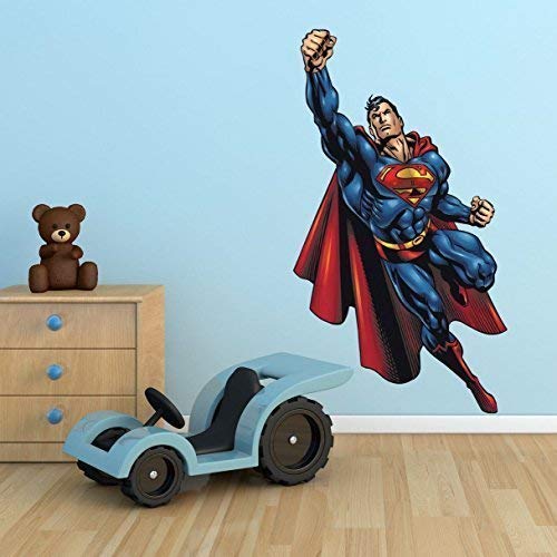 Superman DC Comic Superhero Full Multi Colour Wall Art Sticker Decal Mural Children's Bedroom Transfer Graphic Décor