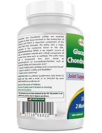 Best Naturals, Suplementos de glucosamina condroitina MSM, 2600 mg por porción, 180 cápsulas,...