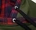 DJT Women's Funnel Neck Check Contrast Pullover Hoodie Top Large Army Green