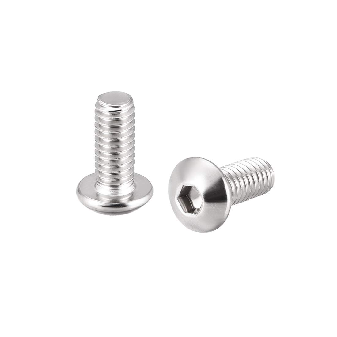 sourcing map M4x10mm Machine Screws Hex Socket Round Head Screw 304 Stainless Steel Fasteners Bolts 20pcs