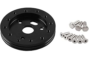 RULLINE 0.5" Steering Wheel Hub Adapter Conversion Spacer 6 Hole to 3 Hole Steering Wheel Adapter Boss Kit Black