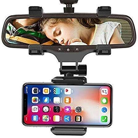 CEUTA® Fall Prevention, 360 Degree Rotation Universal Adjustable Car Mount Holder for Rear View Mirror with Anti-Vibration Pads Stand, Supports Up to 6.5 inch Mobiles (Black) CEUTA® Fall Prevention, 360 Degree Rotation Universal Adjustable Car Mount Holder for Rear View Mirror with Anti-Vibration Pads Stand, Supports Up to 6.5 inch Mobiles (Black)