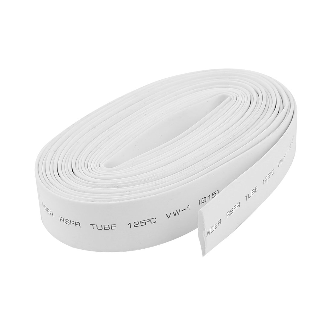 sourcingmap 25mm Flat Width Heat Shrink Wire Wrap Tubing Shrinkable Cable Sleeve White 5.6m Long