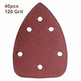 INSMA 40pcs 120 Grit Mouse Sanding Sheets for Black Decker Detail Palm Sander